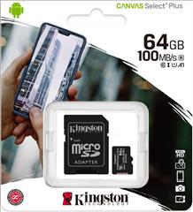 Kingston Canvas Select Plus microSDXC 64GB Class 10, SD Adapter (SDCS2/64GB)