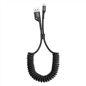 Baseus+Spring-loaded+cable+Lightning+1m+2A+Black+%28CALSR-01%29