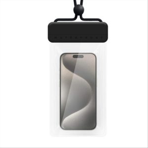 Waterproof+Transparent+Case+Black+6%2C7%22