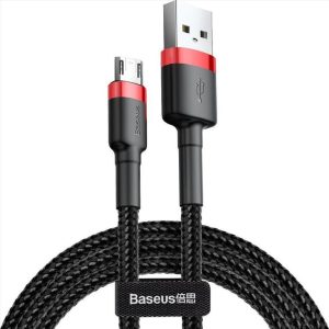 Baseus+Cafule+Braided+USB+2.0+to+micro+USB+Cable+Black%2FRed+1.5m+%28CAMKLF-C91%29