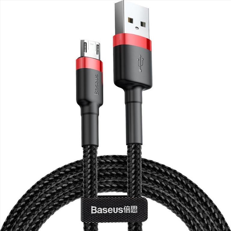 Baseus Cafule Braided USB 2.0 to micro USB Cable Black/Red 1.5m (CAMKLF-C91)