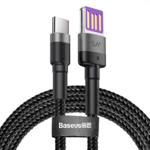 Baseus+Cafule+Braided+USB+2.0+Cable+USB-C+male+-+USB-A+male+Black+1m+%28CATKLF-PG1%29