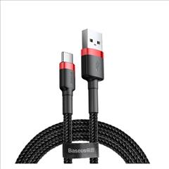 Baseus Cafule Braided USB 2.0 Cable USB-C male - USB-A male Μαύρο 50cm (CATKLF-A91)