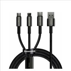 Baseus Tungsten Gold Braided USB to Type-C/Lightning/micro USB Cable 3.5A Black 1.5m (CAMLTWJ-01)